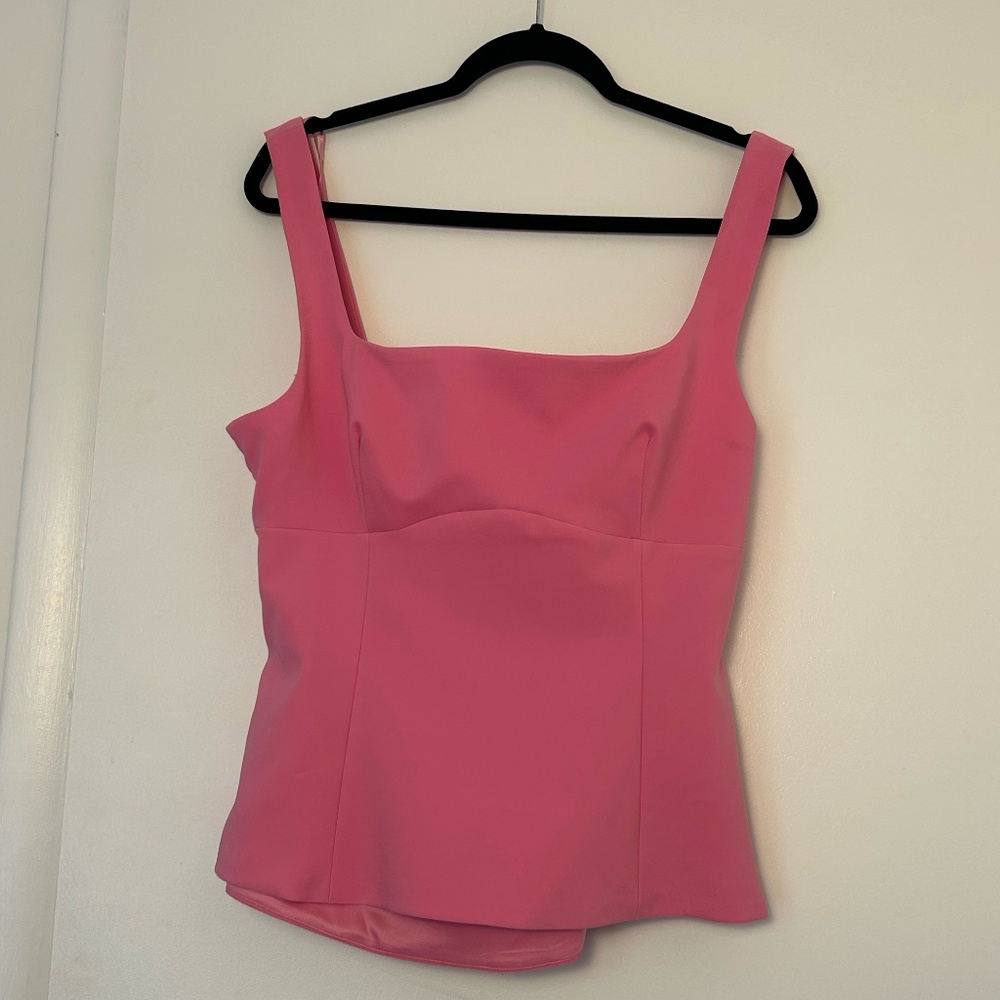 Zara Pink Satin Effect Sleeveless Bow-Back Top- Size XL